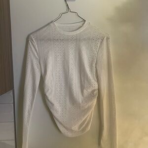 SHEIN White Lace Long Sleeve Top